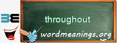 WordMeaning blackboard for throughout